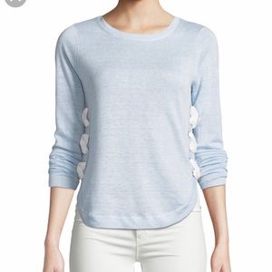 Lisa Todd explorer sweater light blue 100% linen 3/4 sleeves NEW witho…